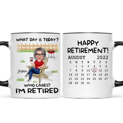 Retirement Gift What Day Is Today Calendar Personalized Mug