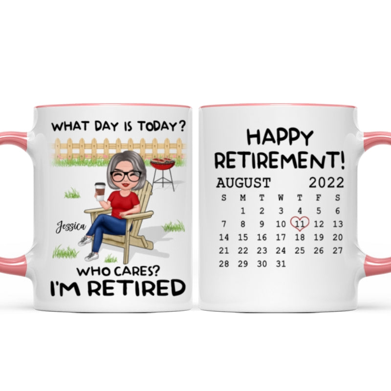 Retirement Gift What Day Is Today Calendar Personalized Mug