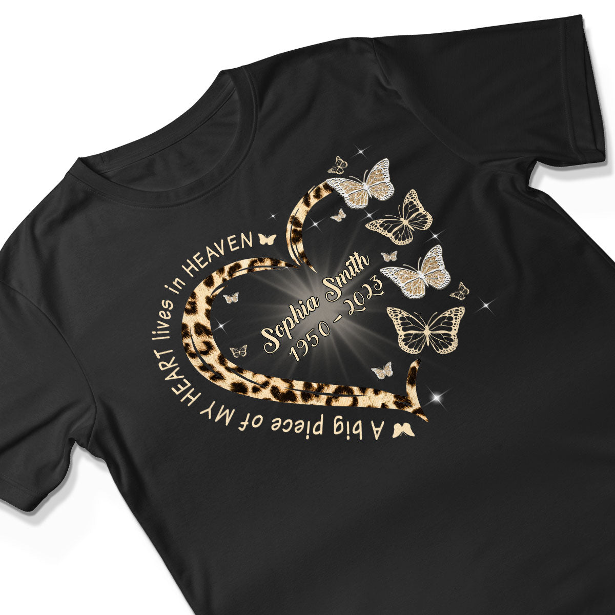 Leopard Big Piece Of My Heart Lives In Heaven Personalized Shirt