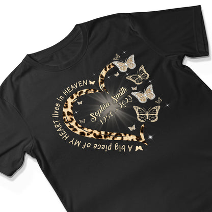 Leopard Big Piece Of My Heart Lives In Heaven Personalized Shirt