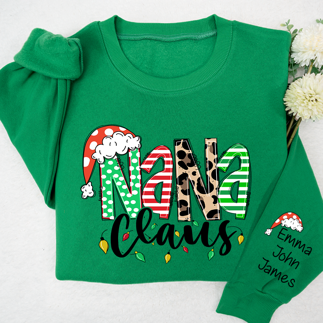 Nana claus Christmas And Grandkids Sweatshirt