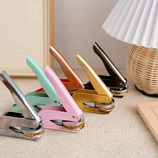 Personalized Bee Floral Design Laser Engraved Book Embosser Library Stamp with Text Hand Held Set Birthday Gift for Bookworm Book Lovers