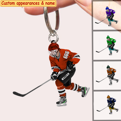 Personalized Ice Hockey Acrylic Keychain