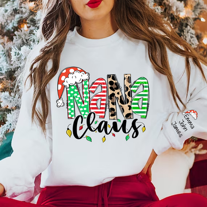 Nana claus Christmas And Grandkids Sweatshirt