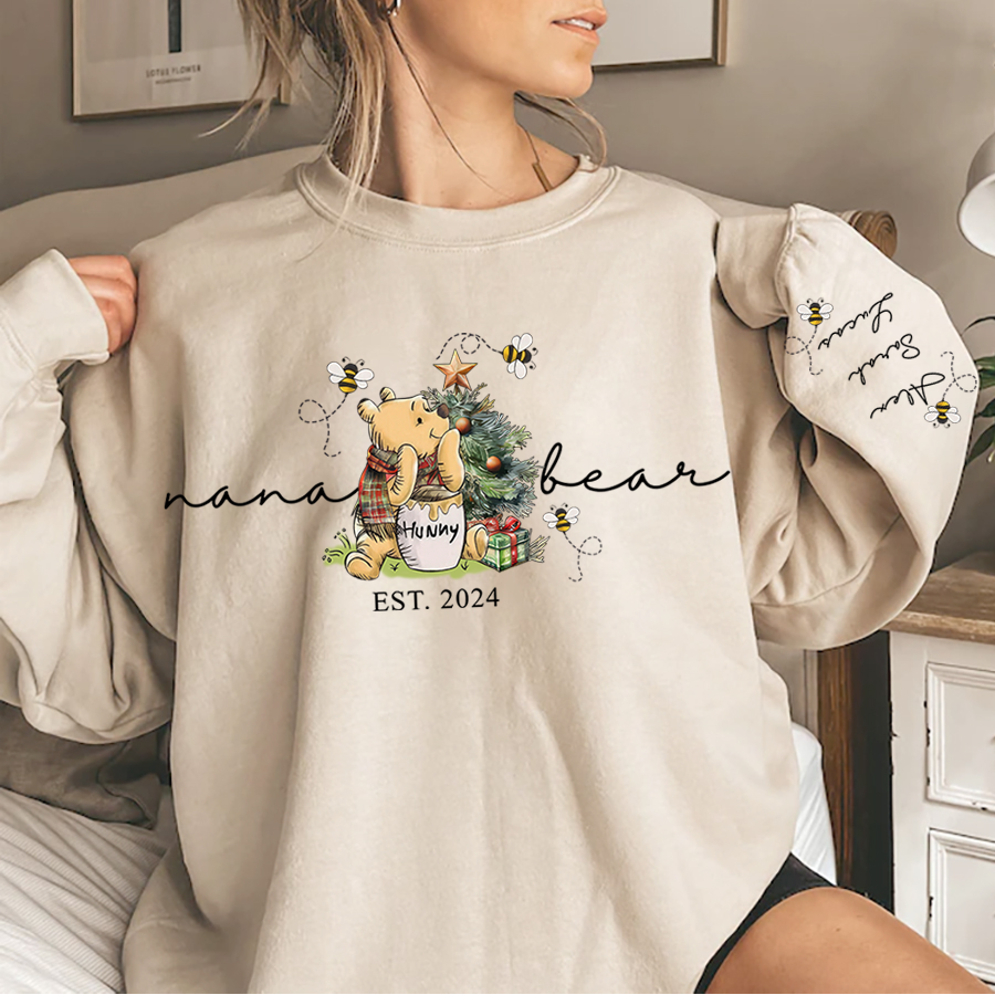 Custom Grandma Bear With Grandkids Sweatshirt