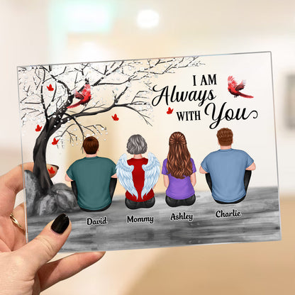 Blossom Tree Cardinal Whole Back View Family Sitting Remembrance Gift Memorial Personalized Acrylic Plaque