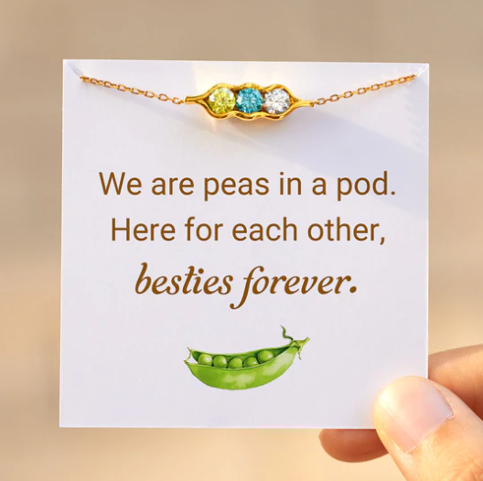 PEAS IN A POD 2-6 Birthstone Pea-Pod Bracelet-Perfect Christmas Gift for Friends