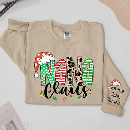 Nana claus Christmas And Grandkids Sweatshirt