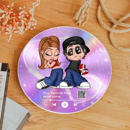 Y2K Couple Custom Vinyl Record, Favorite Song QR Code Acrylic Plaque, Valentine's Day, Anniversary, Birthday Gift for her, Gift for him