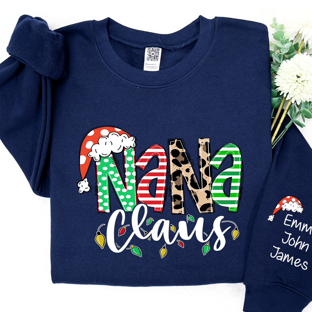 Nana claus Christmas And Grandkids Sweatshirt