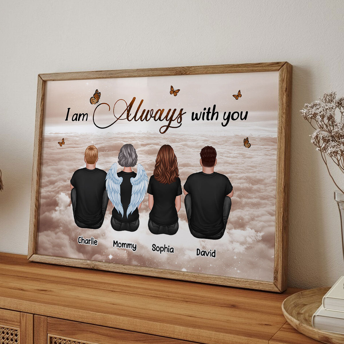 Always With You Sky Family Members, Memorial Personalized Poster, Sympathy Gift