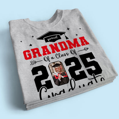 Proud Family Of 2025 Senior Graduation Photo Personalized Shirt