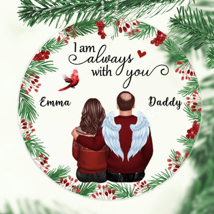 Holly Branch Memorial Personalized Christmas Acrylic Ornament