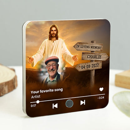 Upload Photo In Loving Memory Personalized Music Fridge Magnet, Sympathy Gift