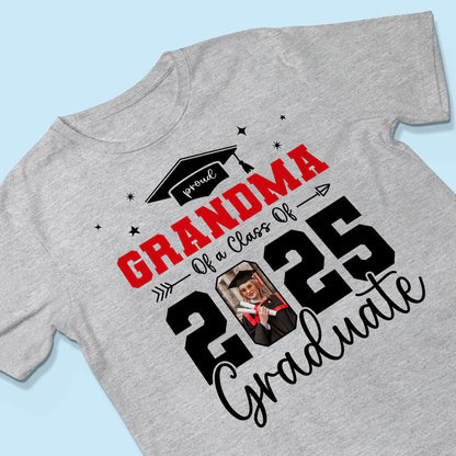 Proud Family Of 2025 Senior Graduation Photo Personalized Shirt