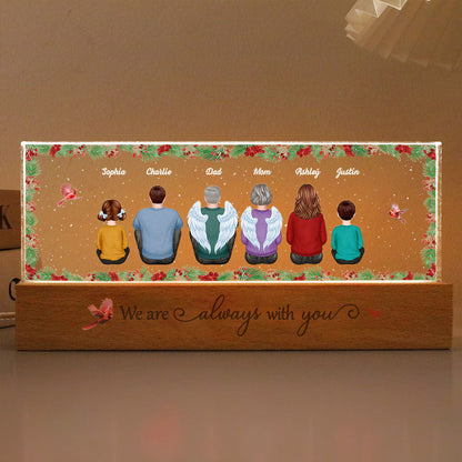 Holly Branch Family Memorial Personalized LED Night Light, Sympathy Gift For Loved Ones