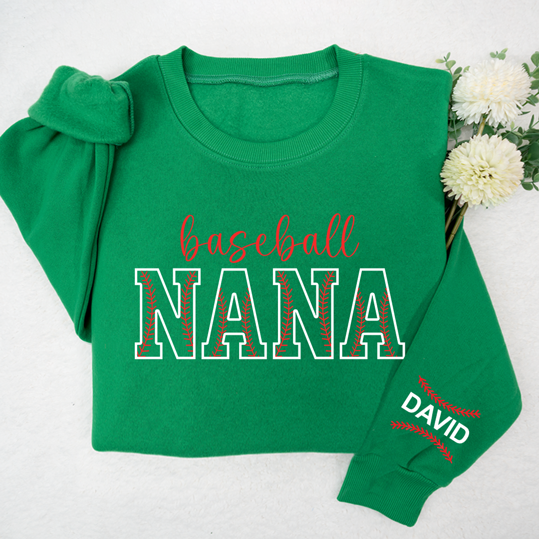 Nana Baseball Sweatshirt, Custom Nana With Kids, Grandma Gift TH Sweatshirt