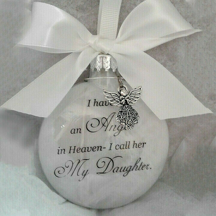 Memorial ornaments feather ball - Angel In Heaven Memorial Ornament