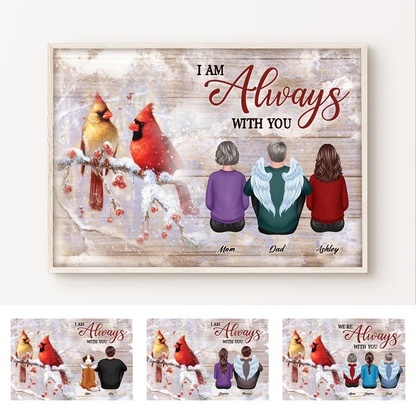 Cardinals Family Sitting Memorial Personalized Poster, Remembrance Gift, Sympathy Gift