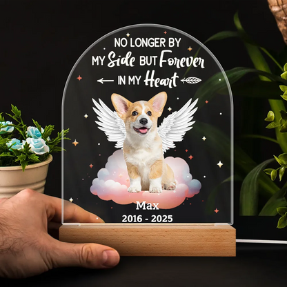 Custom Photo Dog Cat Pet Memorial Your Light Will Always Shine In My Hear - Personalized 3D Led Light Wooden Base