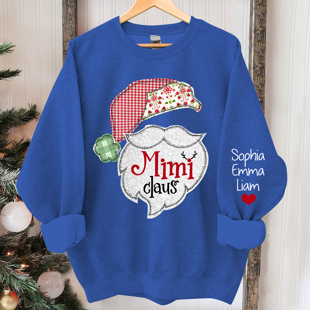 Custom Mimi Claus Christmas With Grandkids Sweatshirt