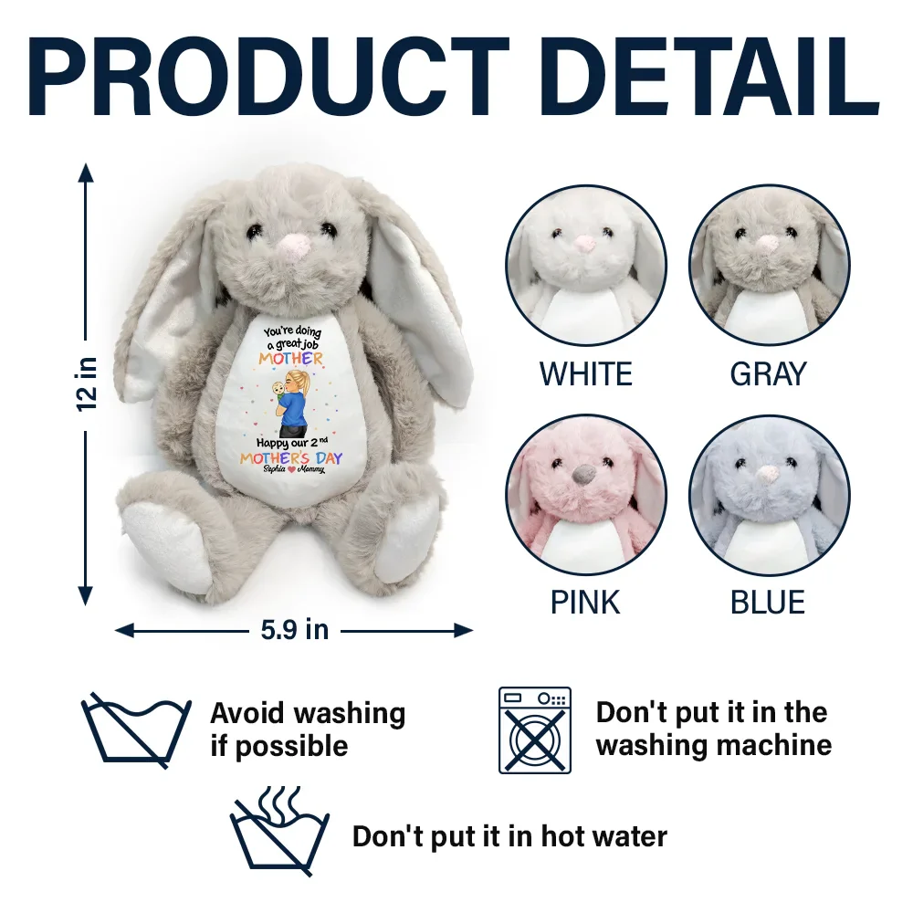 You're Doing A Great Job - Personalized Soft Toy Bunny