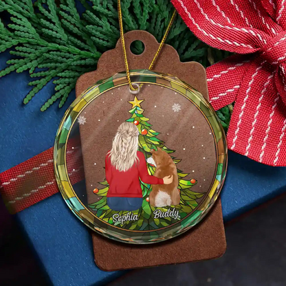 Life Is Better With A Dog Christmas - Personalized Circle Ornament