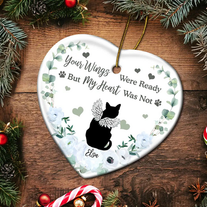 Memorial Not All Angels Have Wings Some Have Whiskers - Personalized Heart Acrylic Ornament