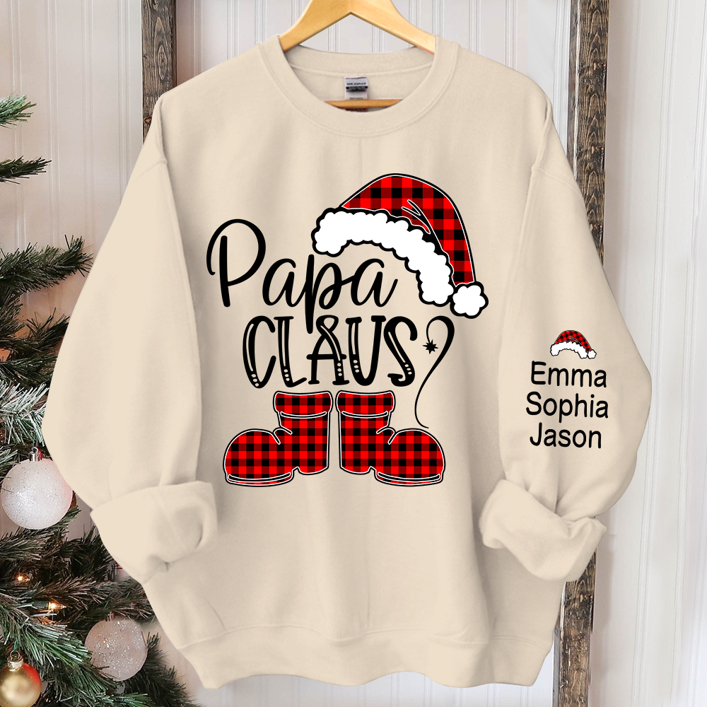 Papa Claus Christmas, Custom Papa And Kids, Grandpa Gift TH Sweatshirt