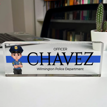 Law Enforcement Personalized Acrylic Desk Name Plate, Appreciation Gift For Police Officers, Sheriff, Deputy Sheriff