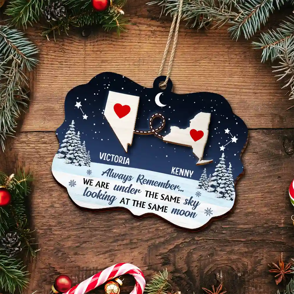 Always Remember We Are Under The Same Sky - Personalized 2-Layered Wooden Ornament