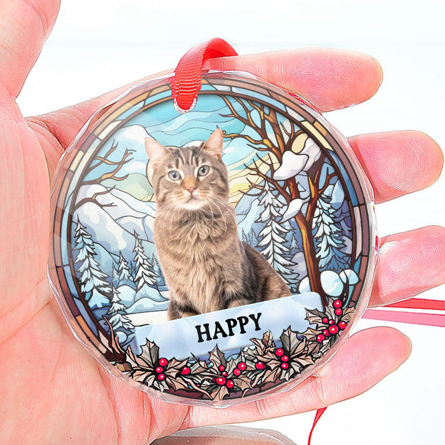 Custom Pet Photo - Personalized Acrylic Ornament - Christmas Gift For Dog Lovers, Pet Lovers, Pet Loss