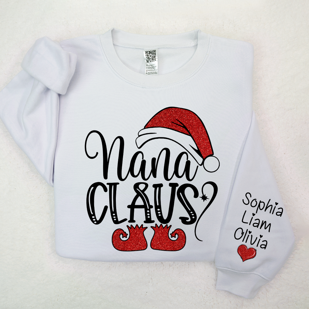 Sparkly Glitter Nana Claus And Kids Personalized CTH01