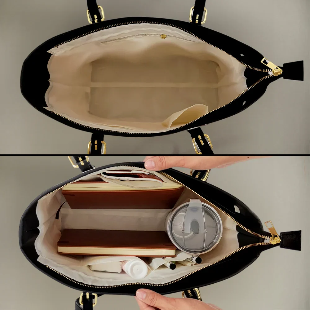 Mom Floral Design Trendy Bag - Personalized Leather Tote Bag