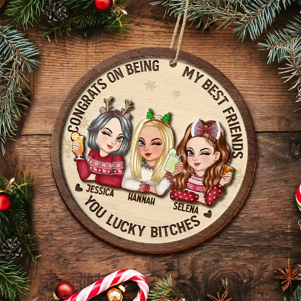 Congrats On Being My Bestie Christmas - Personalized Wooden Ornament