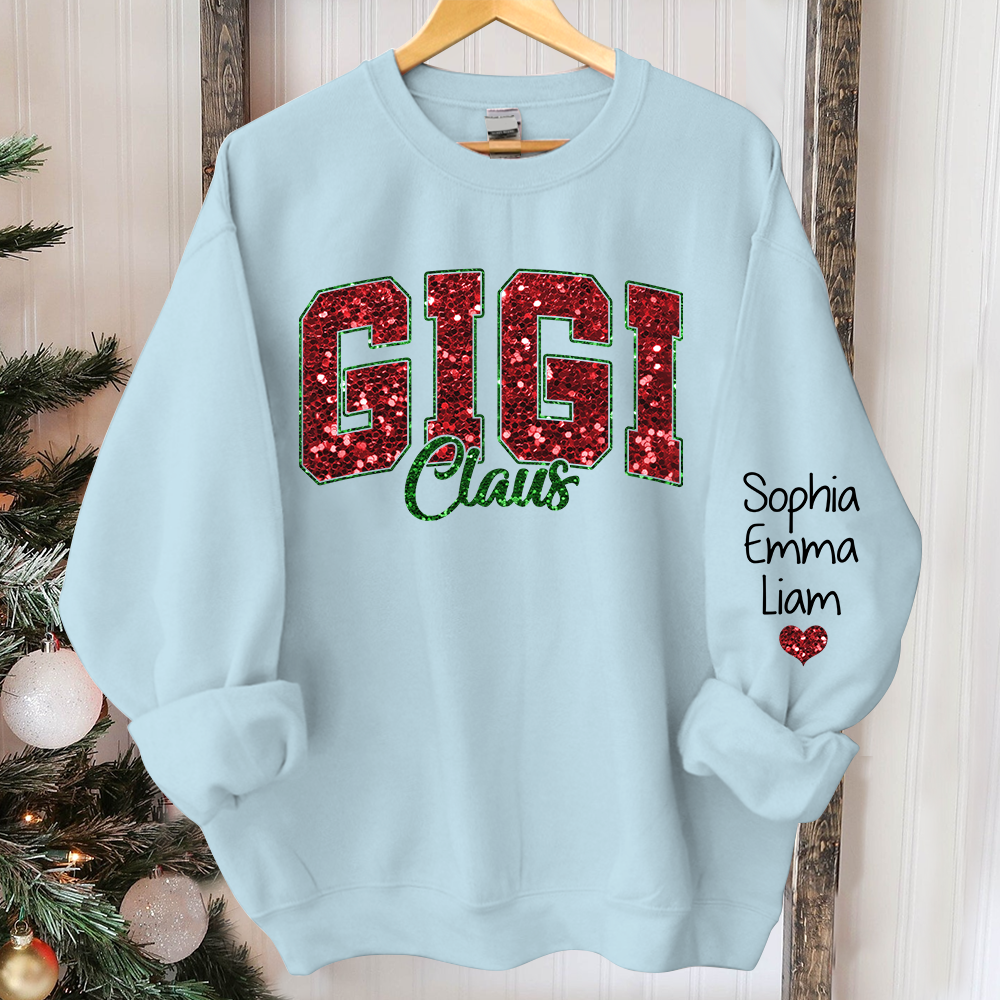 Custom Gigi Claus Christmas And Kids Sweatshirt