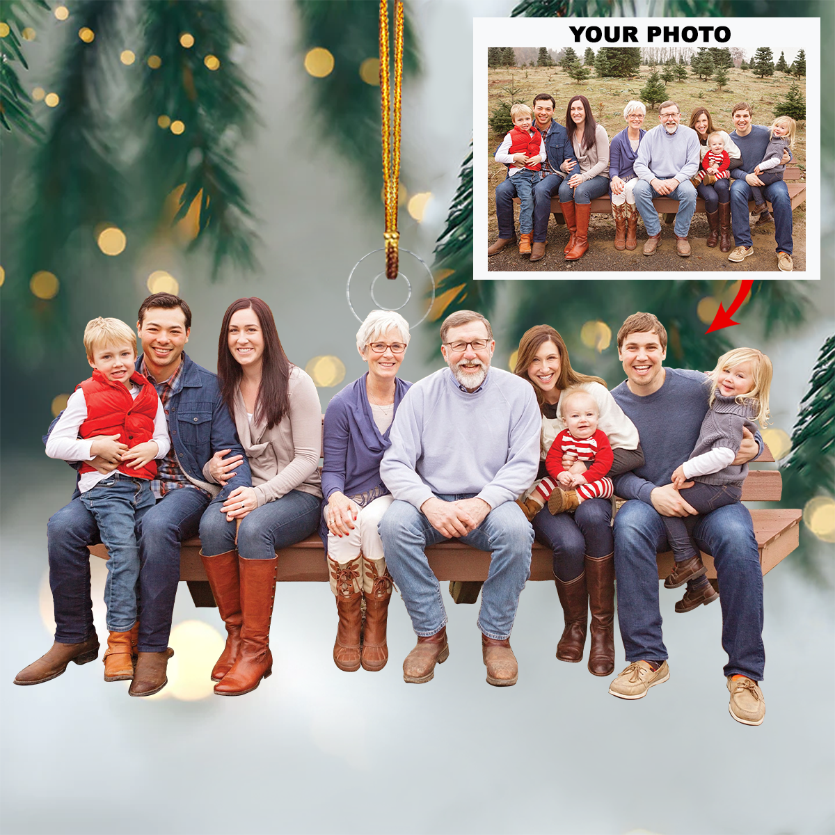 Personalized Custom Photo Mica Ornament - Christmas Gift For Family Members