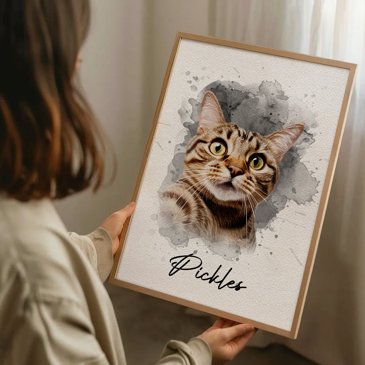 Personalized Watercolor Pet From Photo - Personalized Customized Canvas - New Pet Gift, Pet Memorial Gift