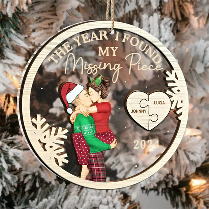 The Year I Found My Missing Piece Kissing Couples - Personalized Acrylic Ornament