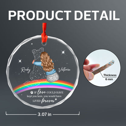 Rainbow Bridge Dog Memorial Pet Loss Keepsake Personalized Glass Ornament
