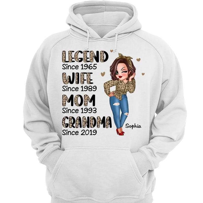 Legend Wife Mom Grandma Leopard Personalized Shirt, Mother's Day Gift For Grandma
