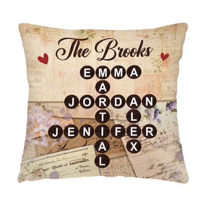 Personalized Crossword Name Gift For Family Decor Pillow 36427 Primary Mockup