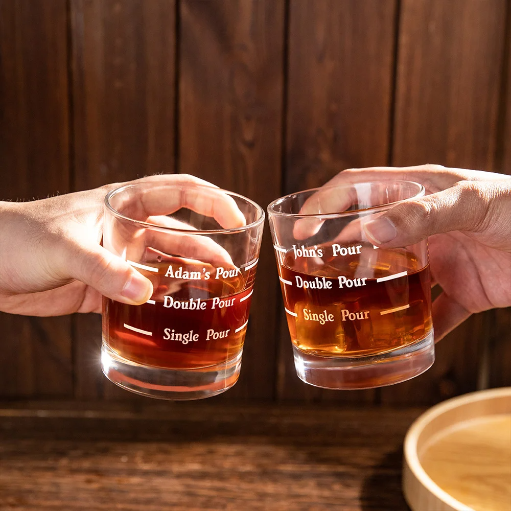 Personalised 10oz Pour Line Whisky Glass with Engraved Name Father's Day Gift for Dad and Husband