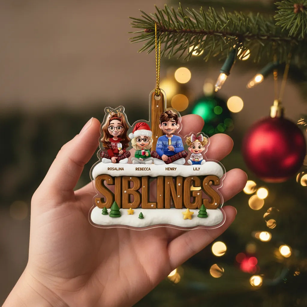 Custom Acrylic Ornament - Personalized Christmas Birthday Gifts For Brother, Sister - Together Through It All