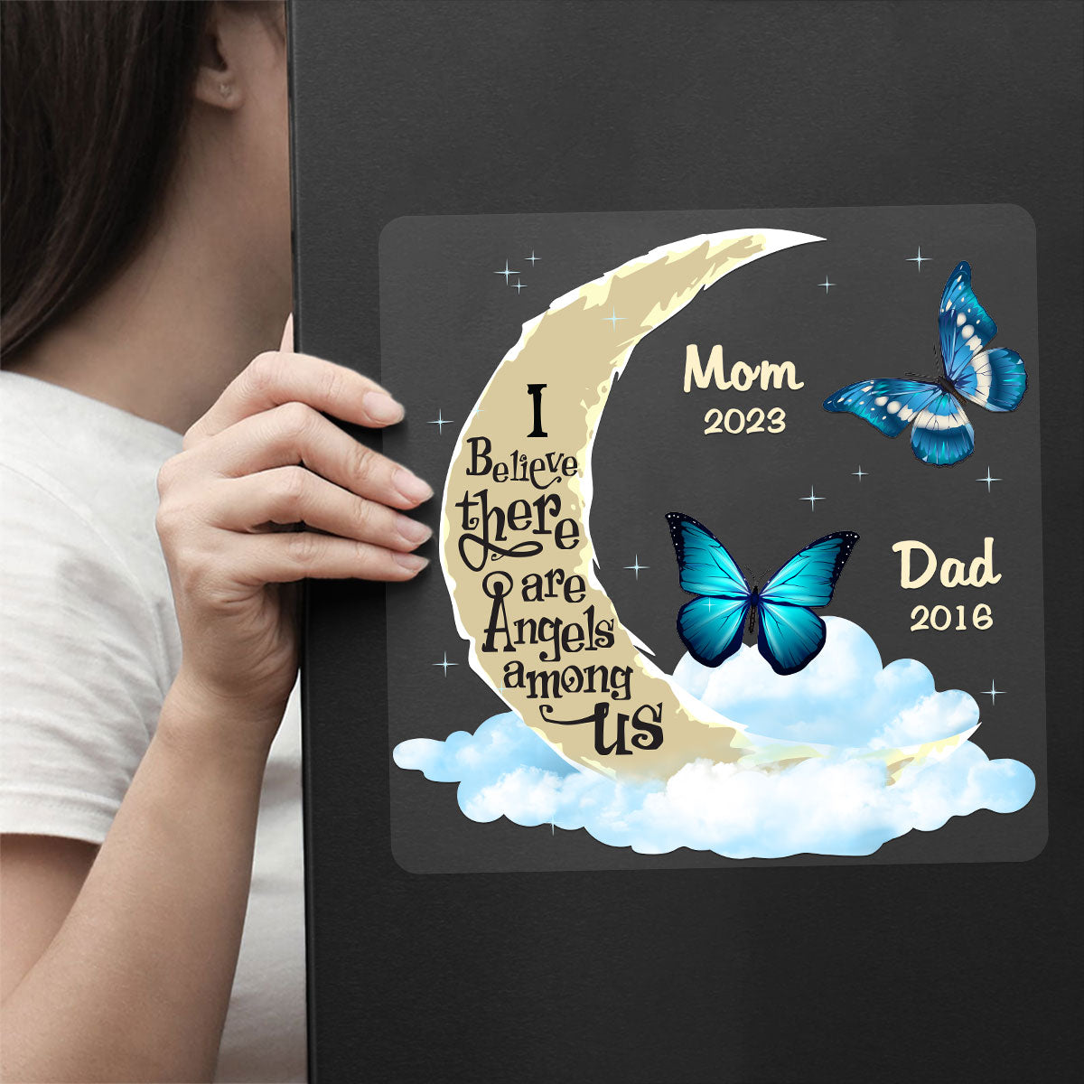 Moon And Butterflies Memorial Personalized Decal