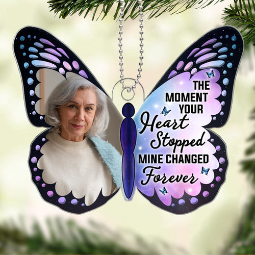 Family Memorial Keepsake Photo Inserted Butterfly Personalized Acrylic Ornament