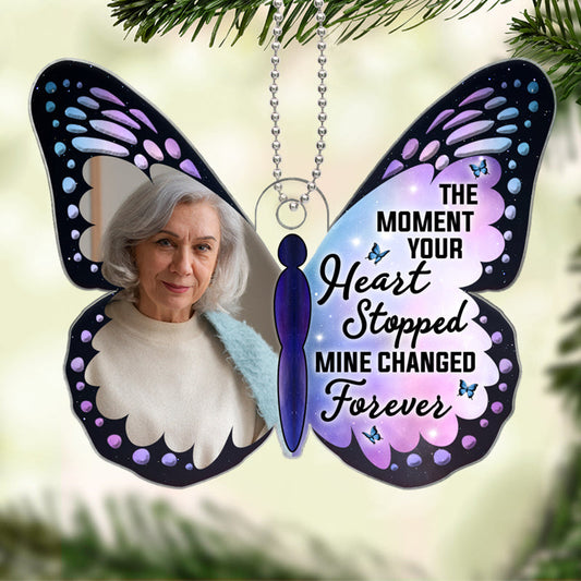 Family Memorial Keepsake Photo Inserted Butterfly Personalized Acrylic Ornament