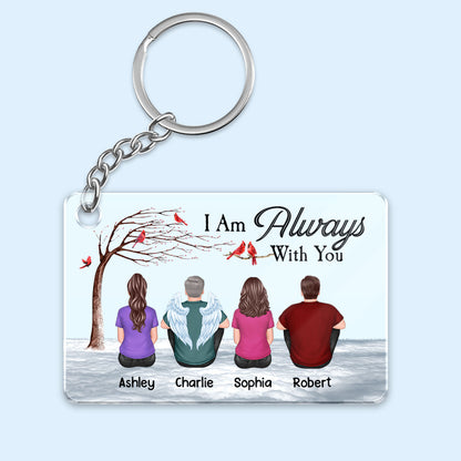 Dry Branch Cardinal Always With You Cardinal Whole Family Memorial Remembrance Gift Personalized Acrylic Keychain