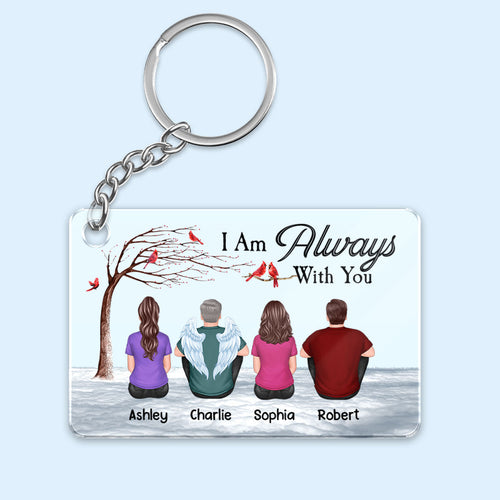 Dry Branch Cardinal Always With You Cardinal Whole Family Memorial Remembrance Gift Personalized Acrylic Keychain