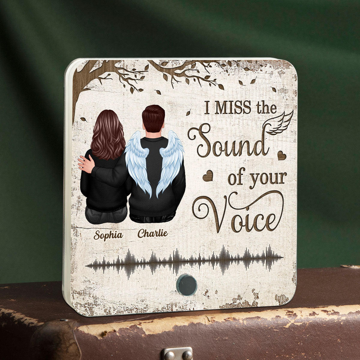 Always With You Couple Back View Under Tree Voice Message Keepsake Sympathy Gift Personalized Music Fridge Magnet